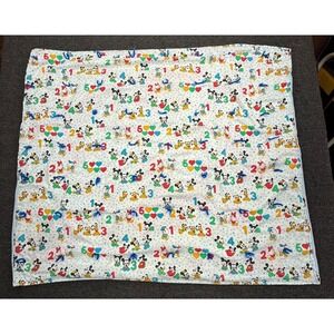 Vintage Disney Baby Blanket Mickey Pluto Donald 40 x 34